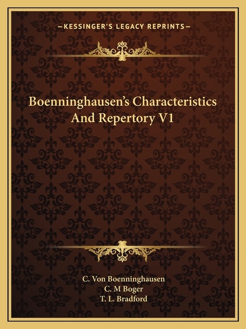 Boenninghausen's Characteristics And Repertory V1