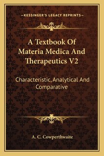 Front cover_A Textbook Of Materia Medica And Therapeutics V2