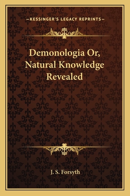 Couverture_Demonologia Or, Natural Knowledge Revealed