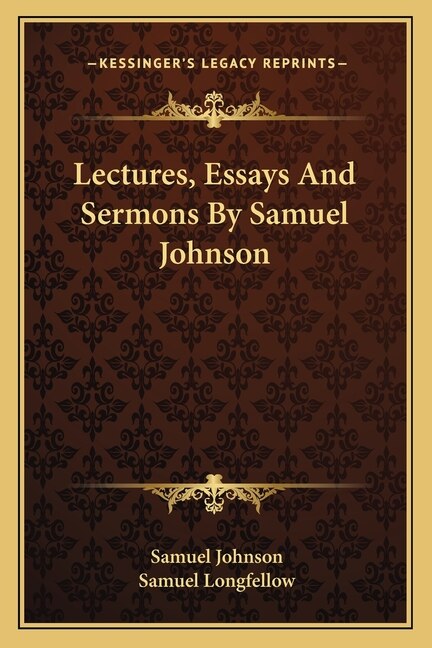 Couverture_Lectures, Essays And Sermons By Samuel Johnson