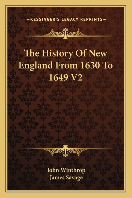 Couverture_The History Of New England From 1630 To 1649 V2