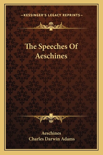 Front cover_The Speeches Of Aeschines