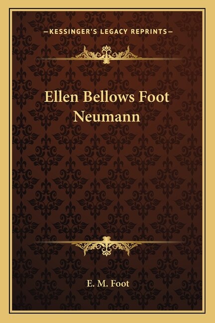 Front cover_Ellen Bellows Foot Neumann