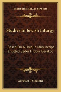 Couverture_Studies in Jewish Liturgy