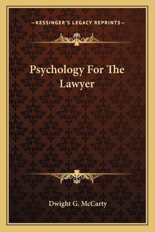 Front cover_Psychology for the Lawyer