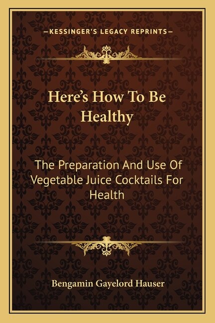Front cover_Here's How To Be Healthy