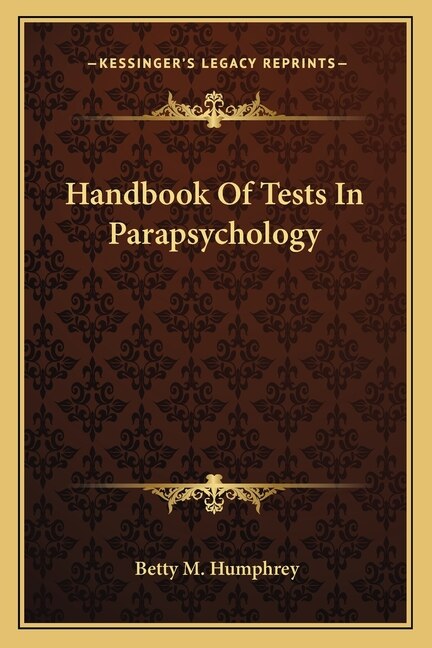 Front cover_Handbook Of Tests In Parapsychology