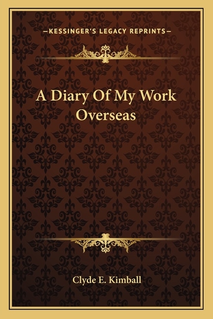 Couverture_A Diary Of My Work Overseas