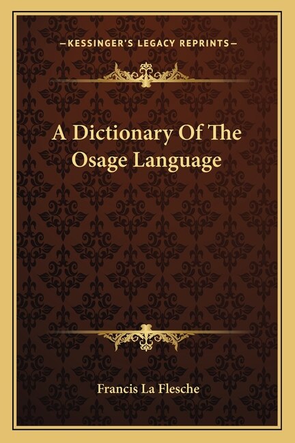 Couverture_A Dictionary Of The Osage Language