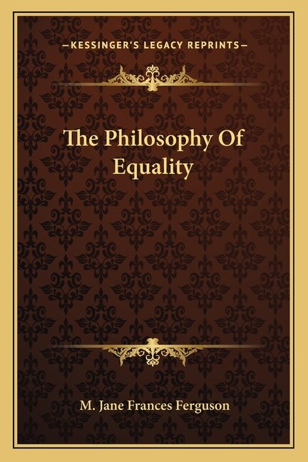 Front cover_The Philosophy of Equality