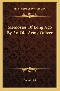 Couverture_Memories Of Long Ago By An Old Army Officer