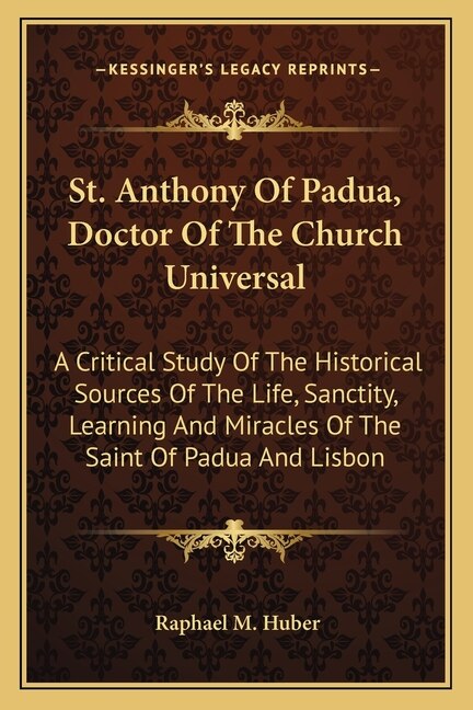 Front cover_St. Anthony Of Padua, Doctor Of The Church Universal