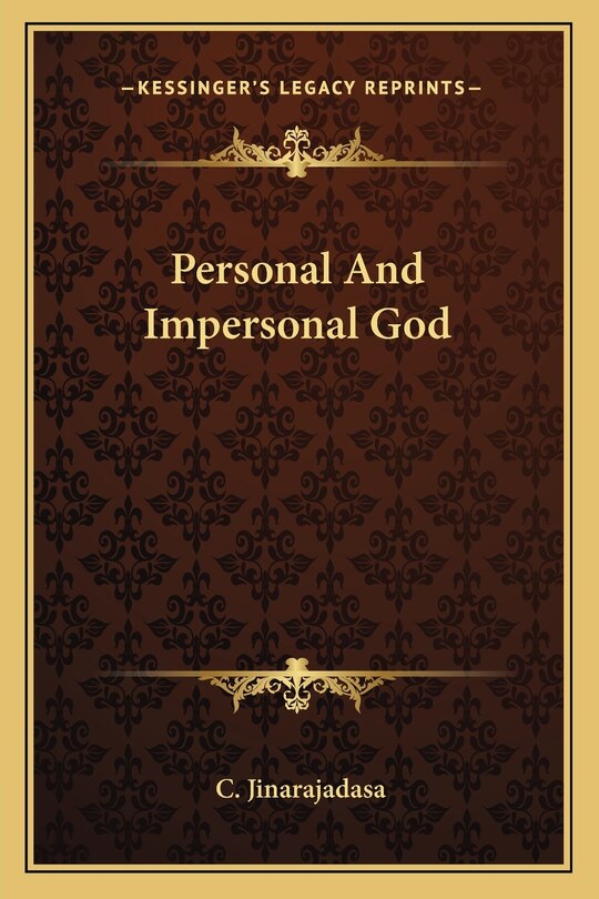 Front cover_Personal And Impersonal God