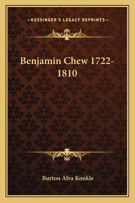 Couverture_Benjamin Chew 1722-1810
