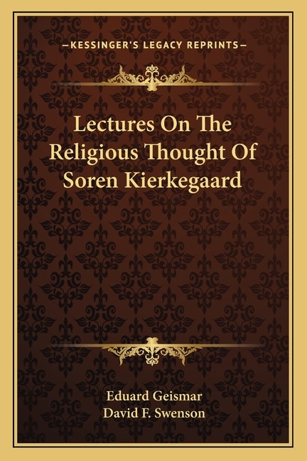 Couverture_Lectures On The Religious Thought Of Soren Kierkegaard
