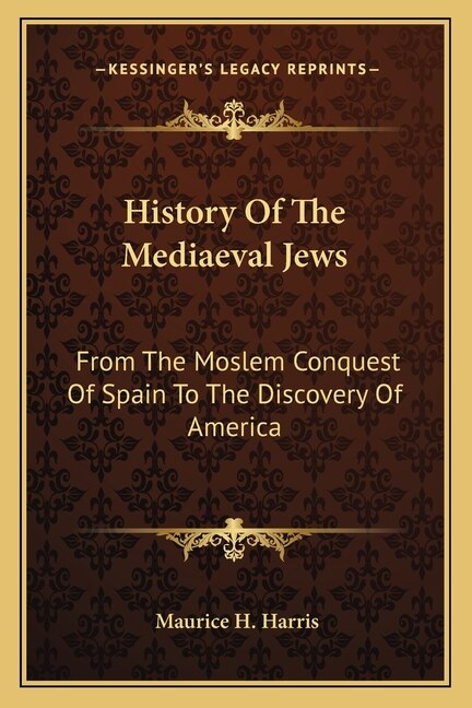 Front cover_History Of The Mediaeval Jews
