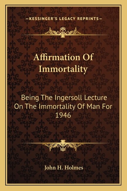 Couverture_Affirmation Of Immortality