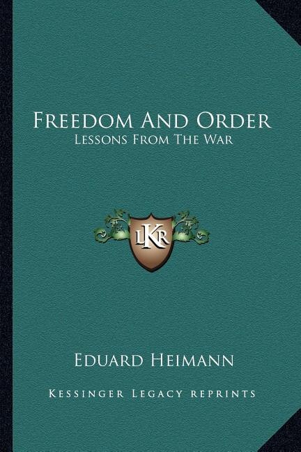 Couverture_Freedom And Order