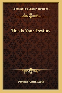 Front cover_This Is Your Destiny