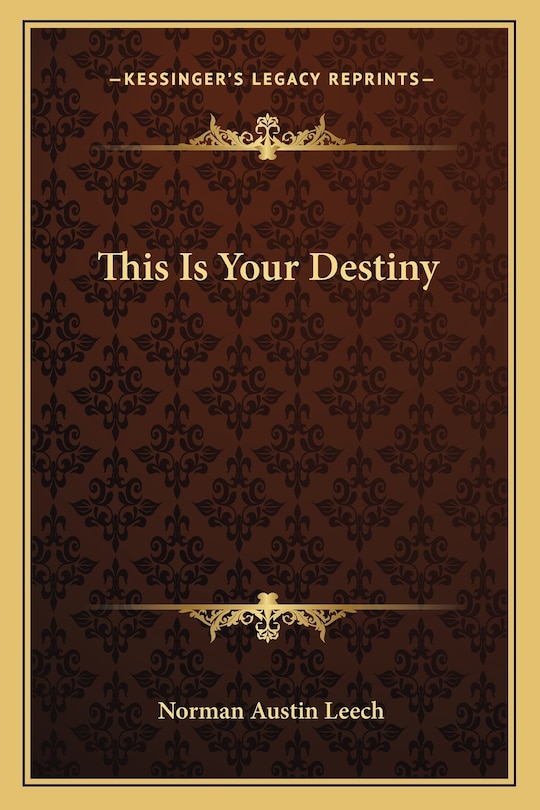 Front cover_This Is Your Destiny