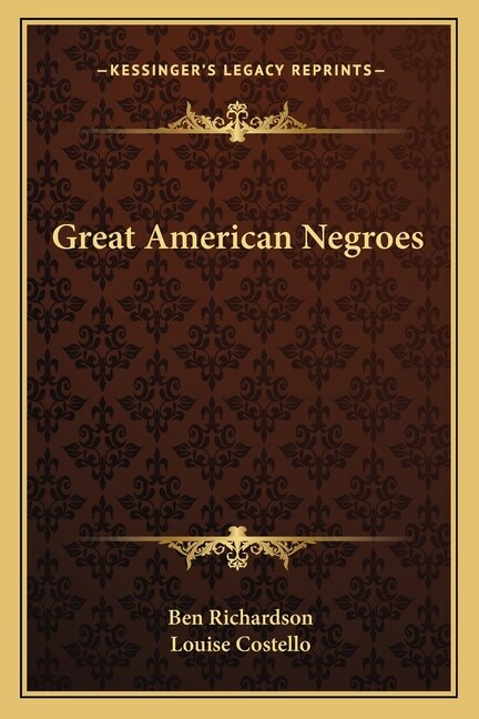 Front cover_Great American Negroes