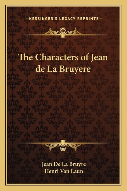 Front cover_The Characters of Jean de La Bruyere