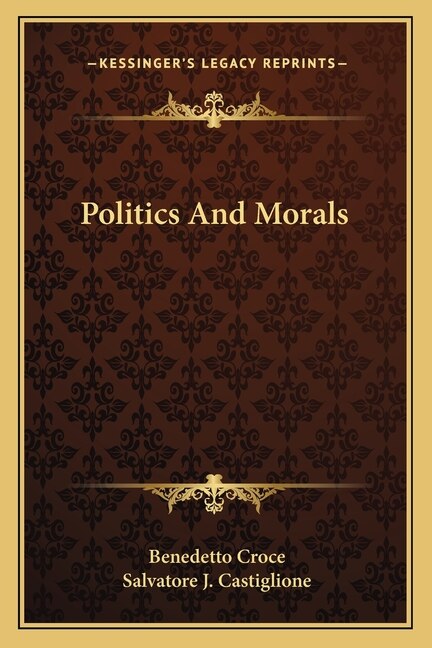Front cover_Politics And Morals