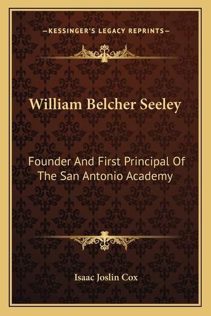 Front cover_William Belcher Seeley