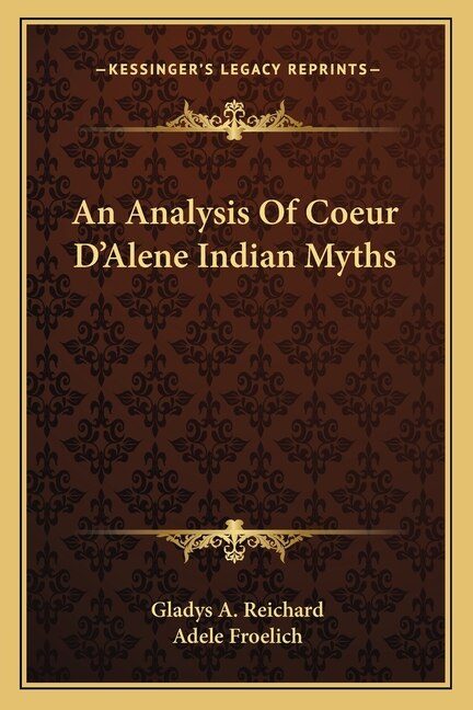 Couverture_An Analysis Of Coeur D'Alene Indian Myths