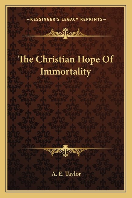 Couverture_The Christian Hope Of Immortality