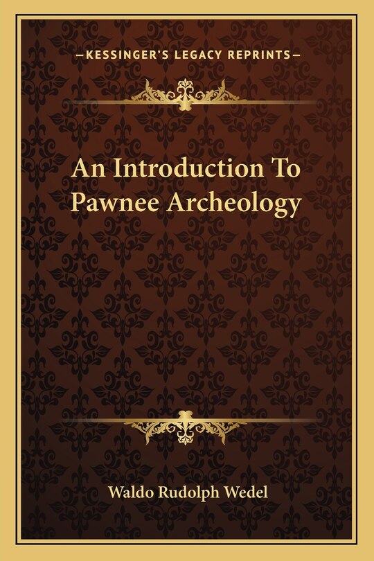Couverture_An Introduction to Pawnee Archeology