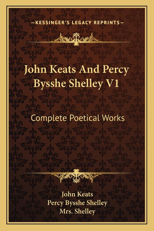 Front cover_John Keats And Percy Bysshe Shelley V1