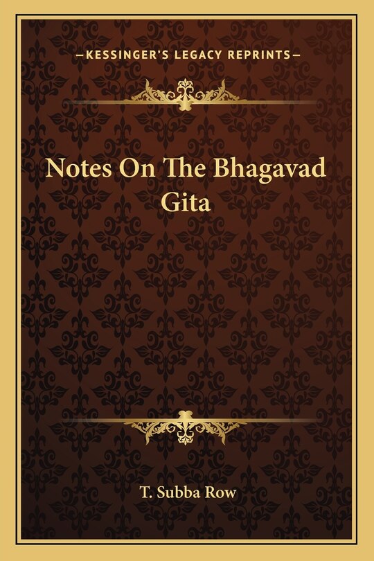 Front cover_Notes on the Bhagavad Gita