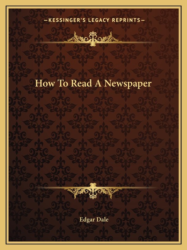 Couverture_How To Read A Newspaper