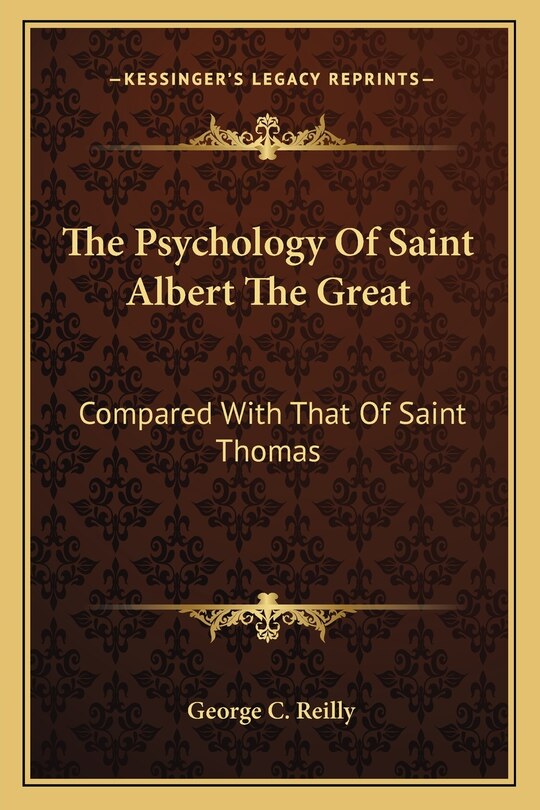 Front cover_The Psychology Of Saint Albert The Great