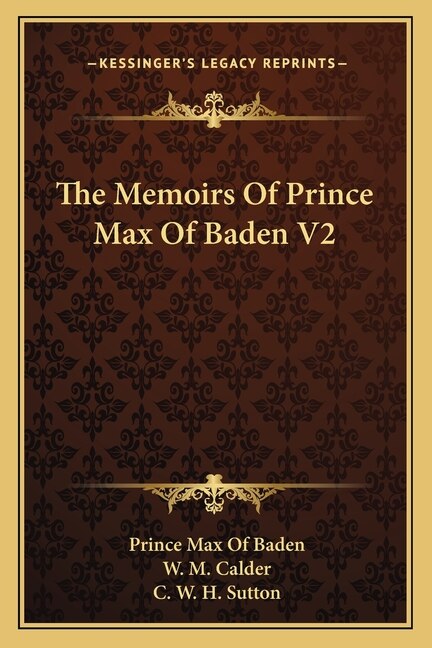 Couverture_The Memoirs of Prince Max of Baden V2