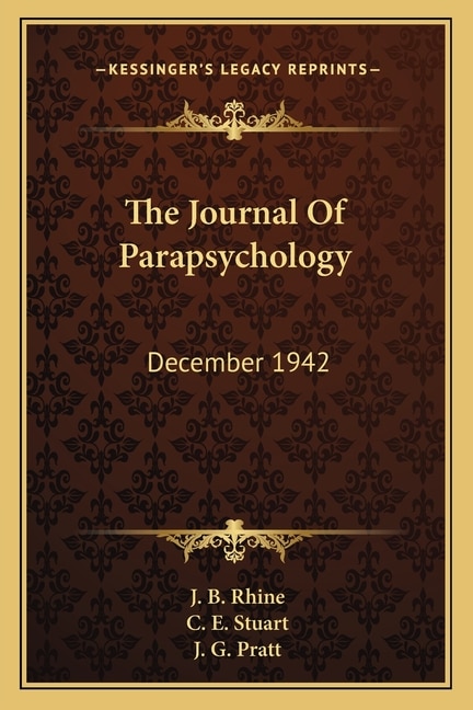 Front cover_The Journal Of Parapsychology
