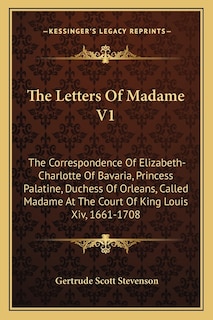 Couverture_The Letters of Madame V1