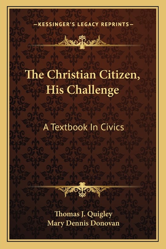 Front cover_The Christian Citizen, His Challenge