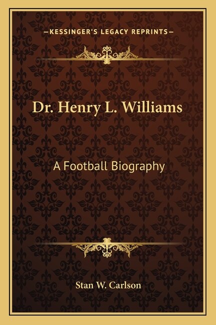 Couverture_Dr. Henry L. Williams