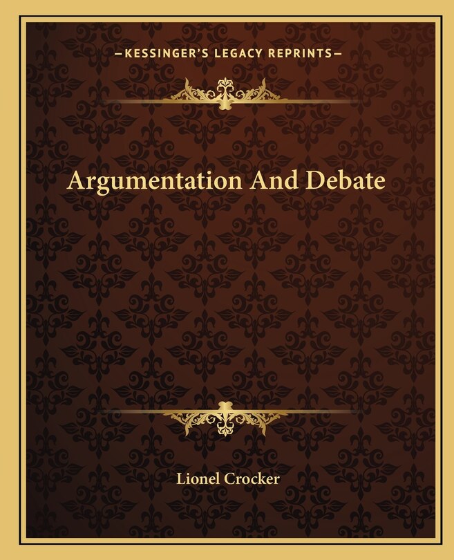 Front cover_Argumentation And Debate