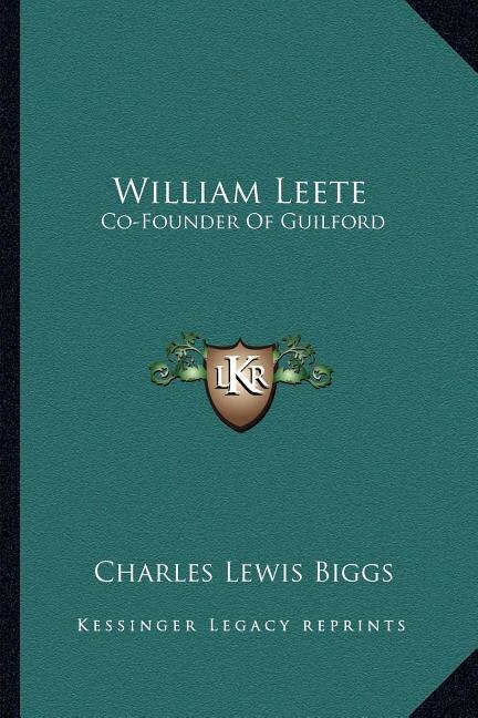 Front cover_William Leete