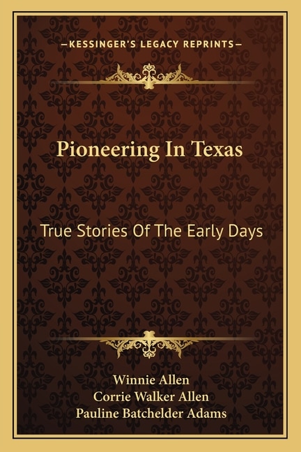 Couverture_Pioneering In Texas