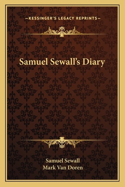 Front cover_Samuel Sewall's Diary