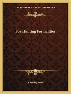 Couverture_Fox Hunting Formalities