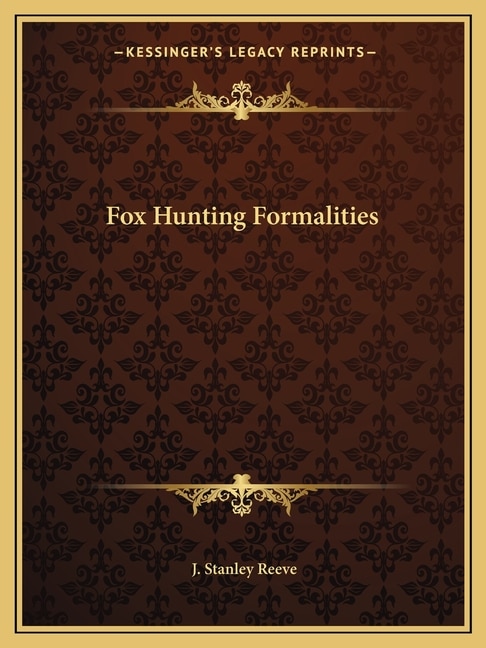 Couverture_Fox Hunting Formalities