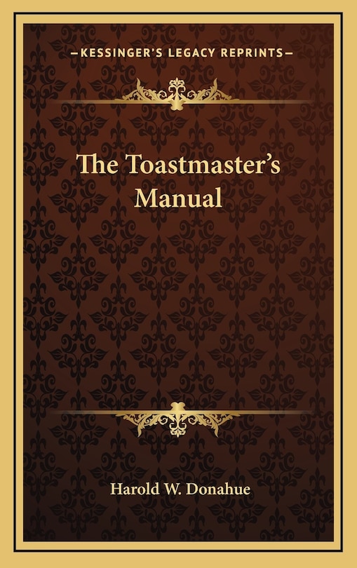 Front cover_The Toastmaster's Manual