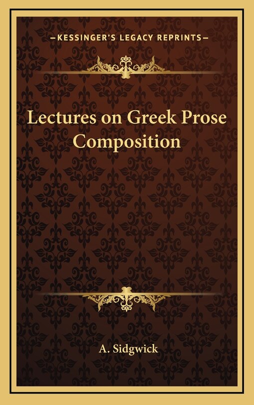 Couverture_Lectures on Greek Prose Composition