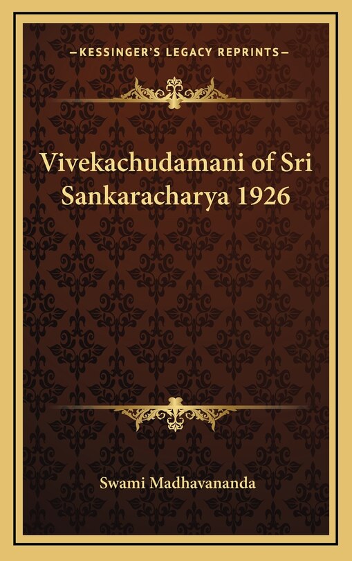 Front cover_Vivekachudamani of Sri Sankaracharya 1926
