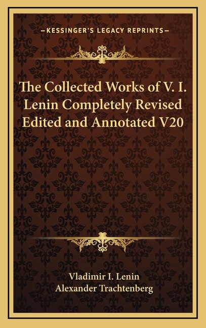 Front cover_The Collected Works of V. I. Lenin Completely Revised Edited and Annotated V20